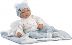 Guca élethű baba újszülött puha textil testtel 38 cm