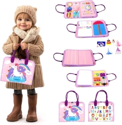 2Kids Toys érzékelést fejlesztő busy könyv, Egyszarvú
