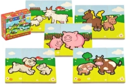 Fa puzzle – Az első állatkáim: farm, 6 db 3 részes puzzle