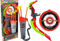 Íj pajzzsal + 3 tapadókorongos nyíl Zöld