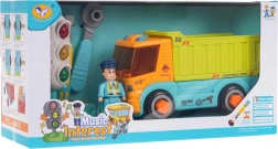 Csavarozható billenőkocsi kiegészítőkkel és fényes közlekedési lámpás játékkal