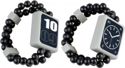 fa, kétoldalas gyerekóra gumis szalagon, fekete