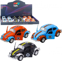 Fém retro Bogár pull-back meghajtással és nyitható ajtókkal 1:36