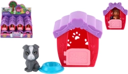 Műanyag kutyaház kölyökkutyának tállal, 6 × 7 cm