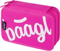 Kétszintes Iskolai Tolltartó Rózsaszín Logóval