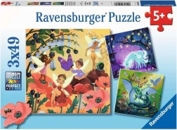 Ravensburger puzzle tündérek, sárkány és egyszarvú – 3×49 darab