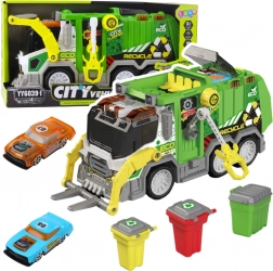 Városi szemétszállító autó fényekkel és hangokkal