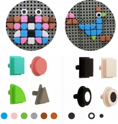 Masterkidz készlet, geometriai formájú csipeszek 64 db-ig a STEM táblákhoz
