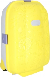 Gyerek kabinbőrönd kerekekkel LED világítással és névhelylyel – sárga