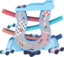 Autóversenypálya rámpákkal és 4 mini autóval