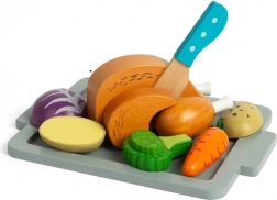 Bigjigs Toys Fa játék készlet sült csirkéhez