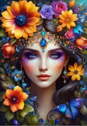 Puzzle Virágos Nő 1000 darab