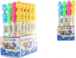 Buborékfújó béka – műanyag tubus dinoszaurusz mintával, 26 cm