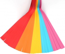 Színes papírcsíkok készlete fonáshoz és kézműveskedéshez, 250 db