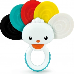 Clementoni Baby szivárványos páva csörgő és rágóka 2 az 1-ben