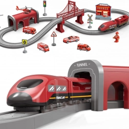 WOOPIE elektromos tűzoltó vonatkészlet, 66 darab