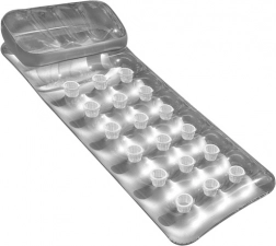 Felfújható strandnyugágy háttámlával, ezüst