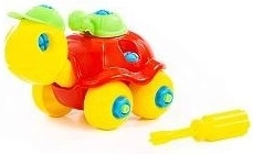 Színes teknős csavarhúzóval