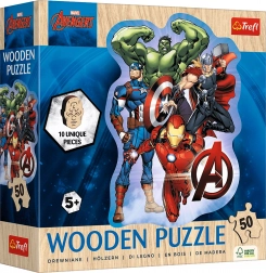 Fából készült körvonalas puzzle AVENGERS – 50 darab