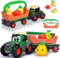 Interaktív Fendt traktor levehető pótkocsival és gyümölcsökkel
