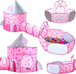 Woopie Sátor 3 az 1-ben Hercegnői Palota XXL Ház Alagút Száraz Palota