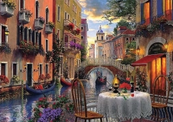 6000 darabos puzzle romantikus vacsora Velencében