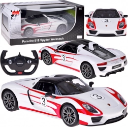 Rastar távirányítós autó PORSCHE 918 Spyder Weissach 1:14 világítással – fehér
