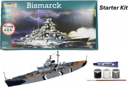 revell starter kit bismarck 1:1200 – csomag kezdőknek csatahajó makett