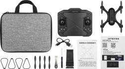 Összecsukható drón távirányítóba integrálva Wi‑Fi 720p kamerával és távirányítós vezérléssel