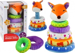 Plüss fejlesztő piramis rókával, 27 cm