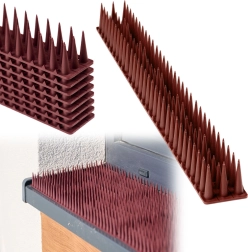 Műanyag madárvédő tüskék, barna, moduláris sínek 8 db