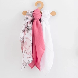 Muszlin pelenkák 60 × 80 cm, 3 darabos szett lányoknak NEW BABY