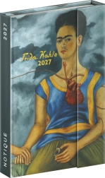 Notique heti, mágneses záródású határidőnapló Frida Kahlo 2027, 11 × 16 cm