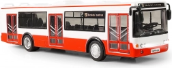 Csehül beszélő piros busz 28 cm, visszahúzós, fényekkel és hangokkal
