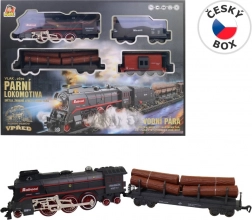 Gőzös hatású vasúti készlet elemmel működve