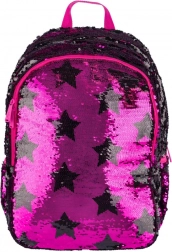 Iskolai hátizsák flitterekkel és csillagmintával