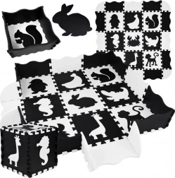 Habos puzzle – kontrasztos gyerek játszószőnyeg Állatok 120 × 120 cm