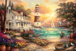 Gyémántfestés Világítótorony a tengernél 30x40cm