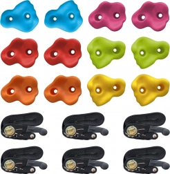 gyermek fa mászófogások hevederekkel, 12 db