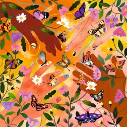 Négyzet alakú puzzle Art & Soul: Virágfesztivál