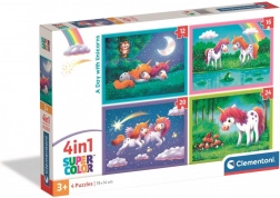 Clementoni puzzle unikornis 4 az 1-ben (12–24 darab)