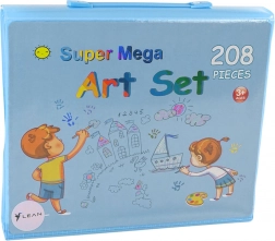 Nagy művészeti készlet 208 darabbal, bőröndben