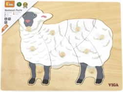 Fából készült Montessori behelyezős puzzle – bárány VIGA