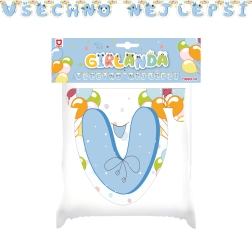 Papírgirland Boldog születésnapot kék