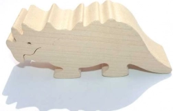 Fából készült triceratops állatfigura