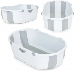 Gyerek kád, összecsukható utazó kád, szürke lefolyó