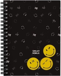 A5-ös gyűrűs jegyzettömb dupla spirállal SMILEY WORLD