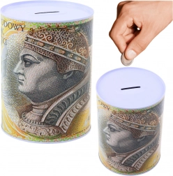 Fém persely 200 PLN bankjeggyel 16×12 cm