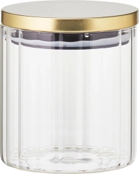 Üveg tárolóedény szóródó élelmiszerekhez fedéllel és szilikon tömítéssel 650 ml