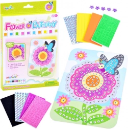 Mozaik virág pillangóval